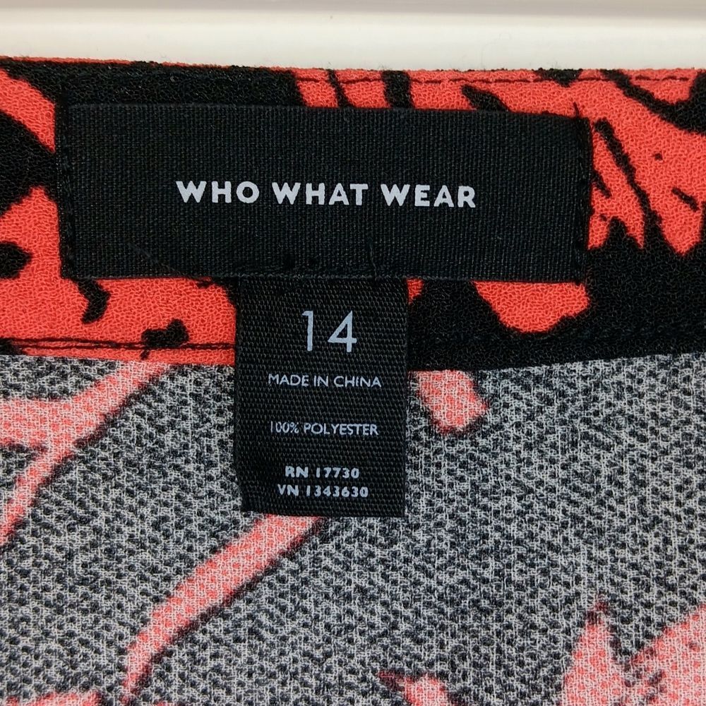 WHO WHAT WEAR Black Red Floral Pleated A-Line Mini Skirt Size 14 Dark Romantic - Picture 5 of 12